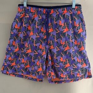 Retro Nike Men's Vibrant Purple and Orange Swim Shorts